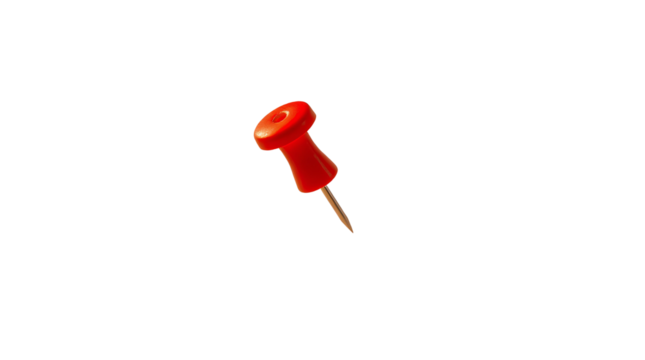 Photo of red push pin isolated on transparent background.png