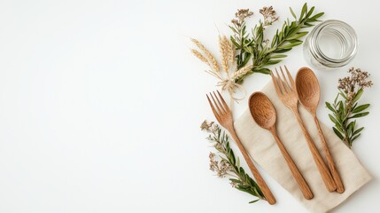 Zero waste dining reuse and recycle eco-friendly utensils in a sustainable environment