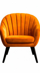 Orange Velvet Shell Chair, Modern Furniture