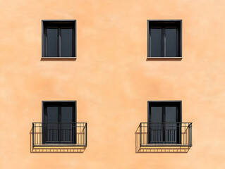 Fototapeta premium Minimalist Building Facade Illustration