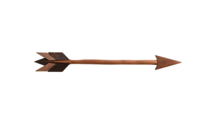 Photo of wooden arrow isolated on transparent background.png