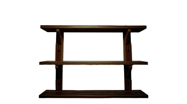 Photo of wooden shelves isolated on transparent background.png