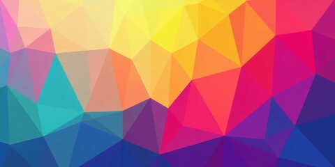Fototapeta premium Vibrant Abstract Polygonal Background with a Spectrum of Hues and Tones Featuring a Seamless Blend of Colors
