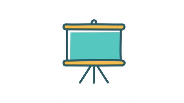 presentation table icon animation. 4K motion animation.
