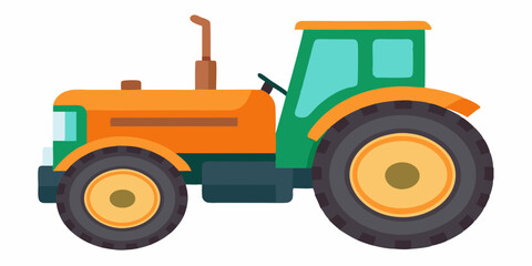 A Powerful Orange and Green Farm Tractor with Large Wheels Ideal for Agricultural Work