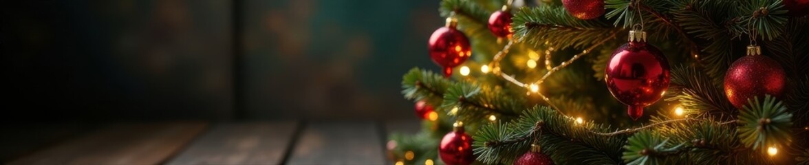 Ornate Christmas tree, twinkling lights, rich ornaments , gold, branches, silver