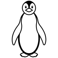 Elegant Penguin Line Art