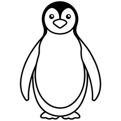 Elegant Penguin Line Art