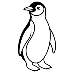 Elegant Penguin Line Art
