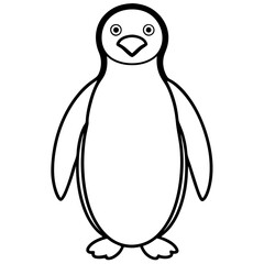 Elegant Penguin Line Art