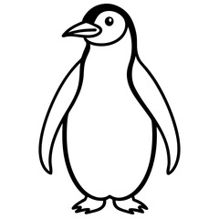 Elegant Penguin Line Art