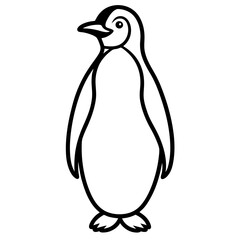 Elegant Penguin Line Art
