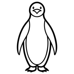 Elegant Penguin Line Art