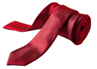 Red men's tie taken off leisure free time concept, isolated