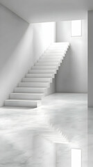 Fototapeta premium White Staircase 3D Illustration