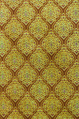 Thai traditional classic pattern on temple wall.