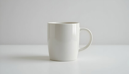 Obraz premium White Mug Still Life on White Table Against Simple Background