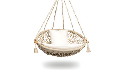 Fototapeta premium A white hammock with a white pillow hanging from it