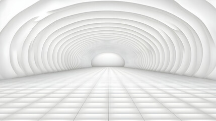 Abstract 3D White Tunnel Background Illustration