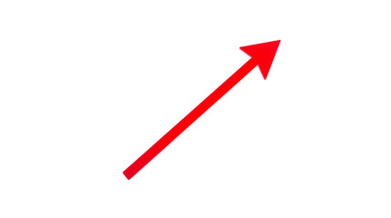 Photo of red upward arrow sign isolated on transparent background.png