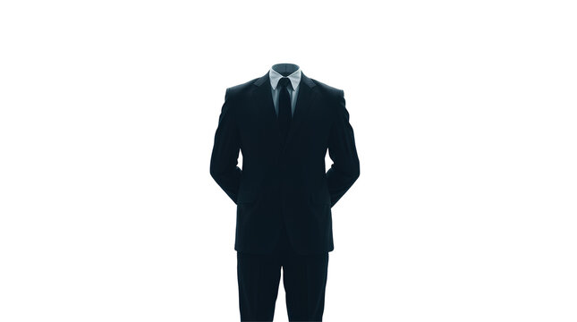 Photo of headless man in a business suit isolated on transparent background.png - Powered by Adobe