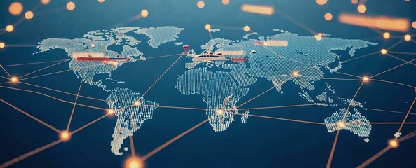 Conceptual portrayal of global connectivity in modern trade and transportation systems
