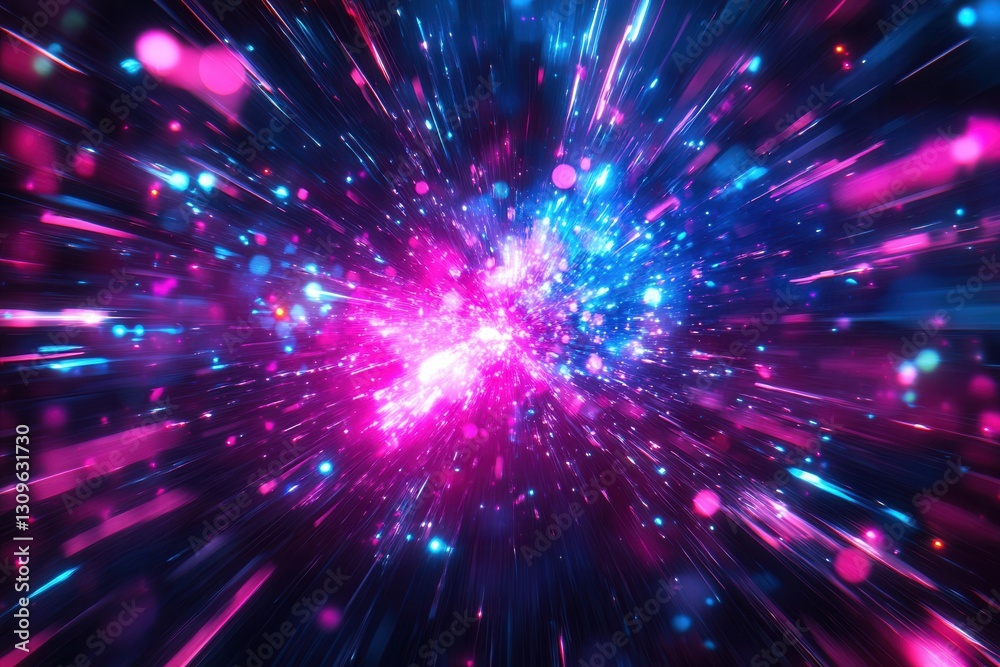 Fototapete dynamic explosion of bright neon colors creating a vibrant abstract background full of movement and 