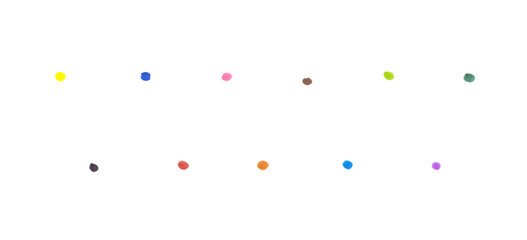 Period Symbol Set, Hand-drawn Colorful Marker Glyphs on Transparent Background