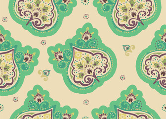 Seamless pattern with vintage elements. For fabric, wallpaper, packaging, decoration.