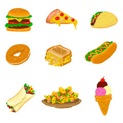 fast food icons.