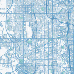 Map of West Jordan in Utah in a professional blue style. Contains layered vector with roads water, parks, etc.
