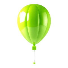 Obraz premium Vibrant green balloon floats against a isolated background.