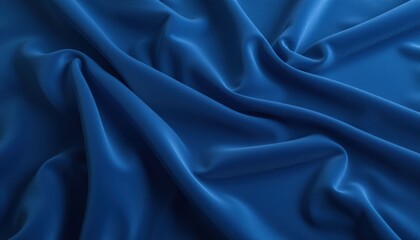 Fototapeta premium Flowing Blue Silk Material