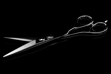 Polished Stainless Steel Hair Cutting Scissors - Elegant, professional hair cutting scissors. Symbolizing precision, artistry, , sharpness, and expertise in hairstyling