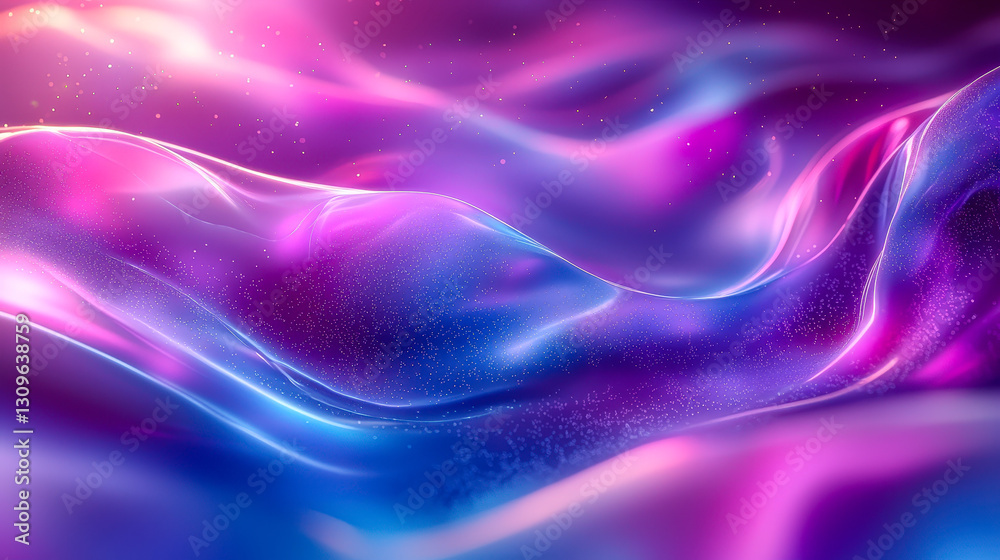 Poster Soft flowing waves of purple and pink blend seamlessly, creating a mesmerizing and enchanting visual experience