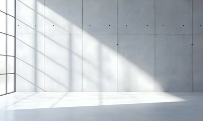 Obraz premium Modern Minimalist Room with Concrete Wall and Natural Light