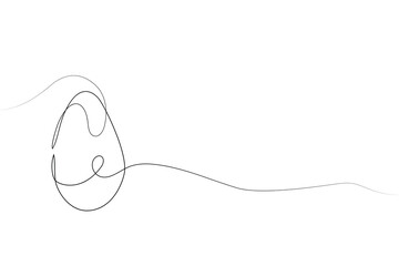 Continuous one-line drawing of Easter Bunny. Cute rabbit silhouette with ears in simple minimalistic style for spring design greeting card and web banner. Vector illustration. easter one-line art.