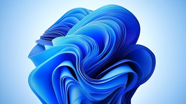 Abstract Blue 3D Wave Illustration