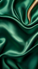 Obraz premium Emerald silk fabric drapes, luxury texture