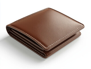 Brown leather wallet with white stitching, essential accessory for everyday use