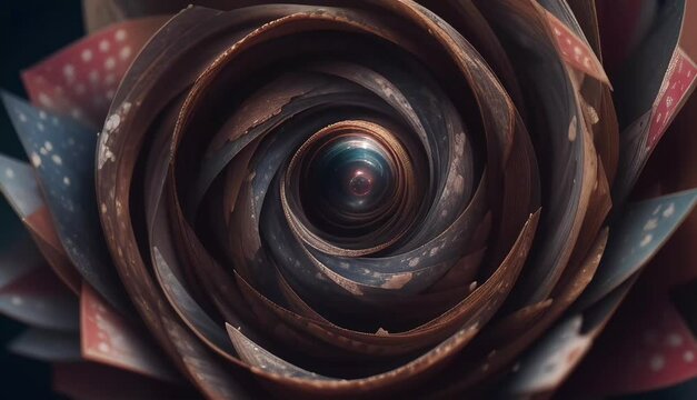 Playing cards-like abstract rotating mini universe - infinite seamless looping morph  animation