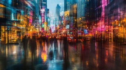 Fototapeta premium Symphony of Light and Shadow Unfolds in Urban Landscape