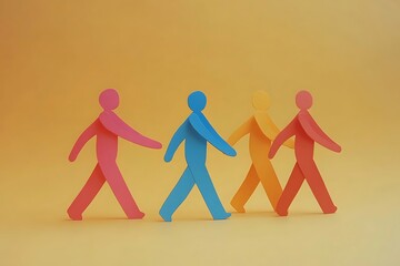 Diverse Team Moving Forward Together