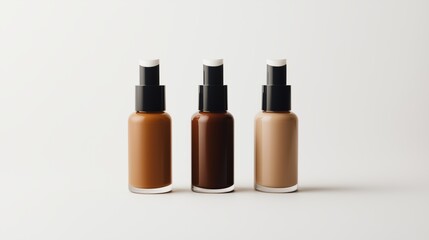 Exploring foundation shades for diverse skin tones studio photography minimalist eye level beauty