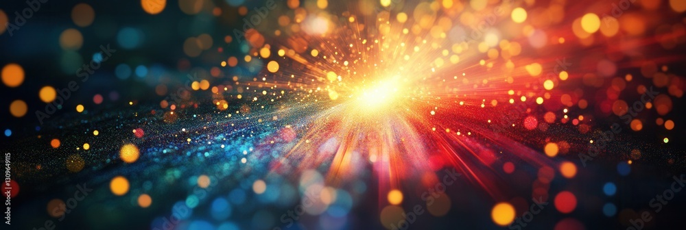 Aufkleber bright light breaking through darkness with colorful sparks in an abstract background of inspiration