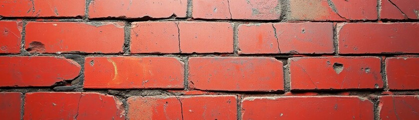 Red brick accent, single red brick highlighted in textured brick wall red