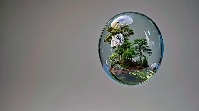 &Eacute;cosyst&egrave;me miniature enferm&eacute; dans une bulle