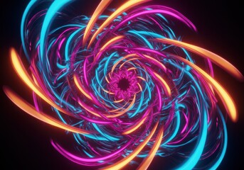 Luminous Swirl: A Vibrant Vortex of Neon Colors