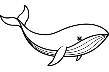 Elegant Whale Line Art