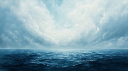 Fototapeta premium Serene Gaze Upon Boundless Expanse of Sea and Sky at Dusk